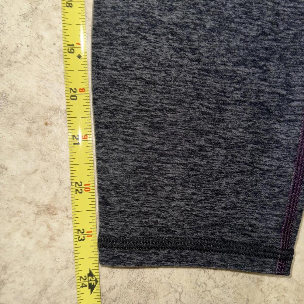 ALO Yoga Leggings Striped Gray/maroon Women Medium Ribbed Waist Fall Dark Goth - Picture 10 of 16